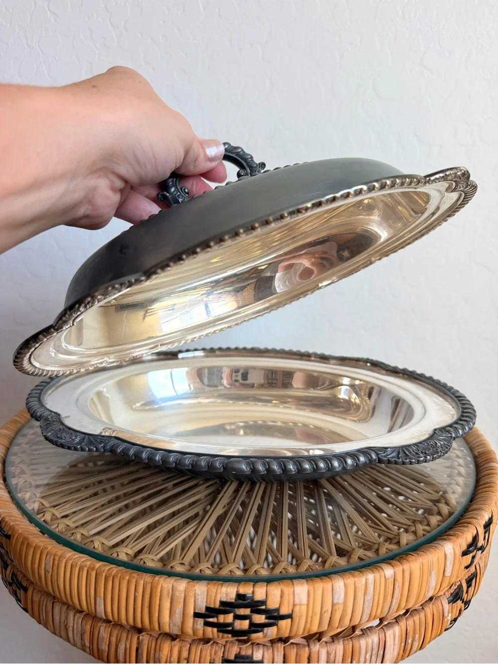 VINTAGE Wallace Melford Silverplate Serving Dish